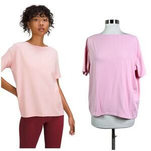 Lululemon | Back In Action Tee Dew Pink Athletic Relaxed Fit Workout Top 6